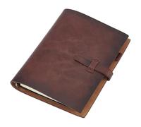 INFUNLY A5 Leather Binder Refillable 6 Ring Notebook 160 Pages Ink Proof Paper Reusable Leather Journal 1.57 Inch Spine Maroon, Business Work Study College Daily Writers Gift