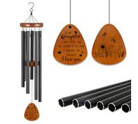 INFUNLY Campanelli a vento in metallo melodia per figlia regalo 30 x 16 cm campanelli a vento con campana in alluminio farfalla campanelli a vento con poesia commemorativa da appendere campana a vento