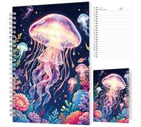 INFUNLY Jellyfish Spiral Notebook Journal 80-Page A5 Hardcover Aesthetic Notebooks 5.5×8.3 Inches Ocean Coral Spiral Lined Diary for Writing Work School Gift