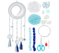 INFUNLY Kit fai da te con conchiglie acchiappasogni Conchiglia Kit per creare il tuo acchiappasogni a tema oceano acchiappasogni ornamento da appendere istruzioni incluse per camera da letto soggiorno