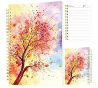 INFUNLY Maple Tree Spiral Notebook Watercolor Autumn 5.5"×8.3" for Work