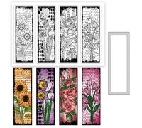 INFUNLY Segnalibro vintage timbri trasparenti e fustelle per la creazione di biglietti con girasole rosa francobolli e fustelle con parole floreali in silicone rettangolare modello per goffratura per