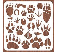 INFUNLY Stencil da parete con impronte di zampe, da 30 cm, riutilizzabili, per dipingere su legno, tela, pareti, tessuto, decorazione per la casa, Natale