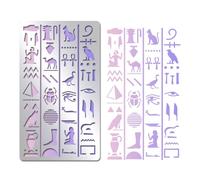 INFUNLY Stencil in metallo con simboli egiziani per diari in acciaio inox Bastet Cat modello per intaglio del legno stencil da disegno 10,2 x 17,8 cm modello per album di ritagli, biglietti e
