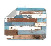 INFUNLY Tappetino scolapiatti con venature del legno, 60 x 45 cm, tappetino per scolapiatti grande, assorbente, resistente al calore, reversibile, motivo geometrico vintage