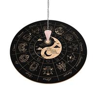 INFUNLY Tavola a pendolo in legno Yin Yang Dodici costellazioni strega rabdomante Divinazione Planchette Board 20,1 cm in legno Ouija Tavole Metafisiche per principianti, altare della stregoneria