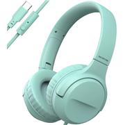 INFURTURE CH3 - Cuffie USB C per bambini, per la scuola, con limitatore di sicurezza 94 dB, suono stereo HD, cuffie on/off per ragazzi/ragazze/tablet/scuola/viaggi (verde)