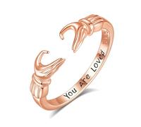 INFUSEU Anello Abbraccio Donna Argento Sterling 925 Cuore da Dito 18K Oro Rose Gioielli Regolabili Anelli Dell'abbraccio Della Mano Regalo per Ragazze Signora
