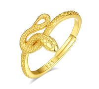INFUSEU Anello Serpente da Donna, Nodo Celtico Gioielli Intrecciati Serpente Mistico Argento 925 18K Oro Modello Regolabile 7-8 anelli Vintage per Pollice Regalo per Uomo Donna