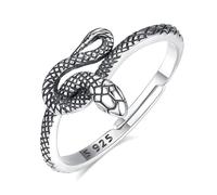 INFUSEU Anello Serpente da Donna, Nodo Celtico Gioielli Intrecciati Serpente Mistico Argento 925 Modello Regolabile 7-8 anelli Vintage per Pollice Regalo per Uomo Donna