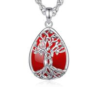 INFUSEU Collana Albero Della Vita Cristal Collane Cristallo Corniola Ciondolo Abbraccio Gioielli Ciondolo Yoga Fortunato Regalo per Le Donna Uomo