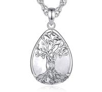 INFUSEU Collana Albero Della Vita Cristal Collane Cristallo Trasparente Ciondolo Abbraccio Gioielli Ciondolo Yoga Fortunato Regalo per Le Donna Uomo