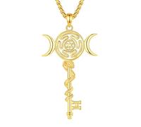 INFUSEU Collana della Dea della Luna Tripla in Argento 925 Ciondolo Magico Pagano Wiccan Dea Ecate Lilith Amuleto Gioielli di Protezione per Donne Uomini