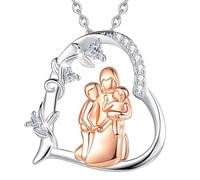 INFUSEU Collana Mamma e Figlia, Giraffa Collana Di Animali Gioielli Con Cuore Argento 925 Mamma e Figlia Collana Ciondolo Catena Con Nome Regalo Mamma e Figlia Regalo Per la Festa Della Mamma