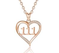 INFUSEU Collana Numero Angelico, Argento Sterling 925 Ciondoli 111 Gioielli Oro Rose Girocollo Con Ciondolo Fortunato Regalo per Donne Ragazza