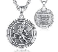 INFUSEU collana San Cristoforo Collane Ciondolo Protezione Gioielli Fortunato medaglia madonnina miracolosa Cristianesimo Regalo per Le Donna Uomo