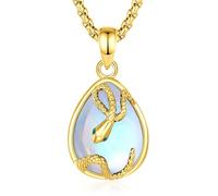 INFUSEU Collana Serpente Cristal Collane Cristallo Animale Ciondolo Ossidiana/Corniola/Pietra di Luna/Ametista Gioielli Ciondolo Yoga Fortunato Gotico Regalo per Le Donna Uomo
