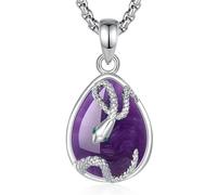 INFUSEU Collana Serpente Cristal Collane Cristallo Animale Ciondolo Ossidiana/Corniola/Pietra di Luna/Ametista Gioielli Ciondolo Yoga Fortunato Gotico Regalo per Le Donna Uomo