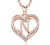 INFUSEU Collana unica con iniziale per donne e ragazze, gioielli con lettere a forma di piccolo cuore, regali personalizzati significativi