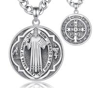 INFUSEU St. Christophe/st. Michel/st. Benoît/saint Jude//médaille De La Vierge Marie Croix Jésus 7 Sceaux D'archange Pendentif En Argent Sterling 925 pour Hommes Amulettes Religieuses Saintes