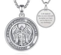INFUSEU St. Christophe/st. Michel/st. Benoît/saint Jude//médaille De La Vierge Marie Croix Jésus 7 Sceaux D'archange Pendentif En Argent Sterling 925 pour Hommes Amulettes Religieuses Saintes