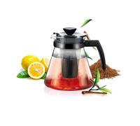 Infusiera con Filtro in Vetro Borosilicato - Teiera Resistente al Calore per Tè, Tisane e Caffè, Due Filtri Diversificati, Lavabile in Lavastoviglie, 1.7L