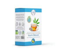 Infusione ecologica di canapa - Happy Dreams - 10 Piramidi Biodegradabili | Foglie di Canapa, Valeriana, Lavanda e Camomilla | Infusione Naturale Rilassante per dormire meglio