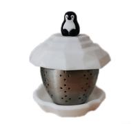Infusore da tè a maglia fine a forma di pinguino per foglie sfuse di tè, erbe aromatiche e spezie, 5 x 5 x 6 cm