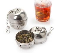 Infusore da tè in acciaio inox a forma di sfera, filtro a rete con gancio, sfuso foglia di tè Spiceball con catena a corda, strumento da cucina per la casa bello e pratico