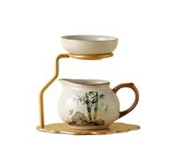 Infusore da tè in ceramica Colino da tè integrato con brocca Fair supporto Beige Ru Kiln Ceramic Tea Insufer Lazy Maker Tazza Teiera per decorazione di casa e ufficio