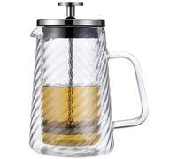 Infusore in vetro per caffè e tè, 600 ml, pressa francese, argento, KLAUSBERG KB
