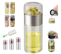 Infusore In Vetro Tryteava, Infusore Per Tè Alivefuser, Infusore Per Tè Intelligente 3 In 1, Design Flip & Brew, Bollitore Portatile Per Tè Sfuso, Doppio Strato In Acciaio Inox A Prova (Silver,280ml)