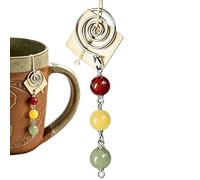 Infusore per Bustine di Tè - Filtro riutilizzabile a catena di perline da infusione,Supporto Per Infusione Bustina Tè In Acciaio Antiscivolo Con Charm Perline | Adatto per Caffè, Bollitore e