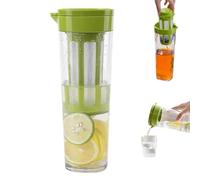 Infusore per frutta, brocca per acqua, 1, 1 l/38 once, resistente al calore, senza BPA, per acqua, tè freddo, in plastica, per frigorifero, caraffa per succhi e bevande, con coperchio