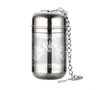Infusore per tè a sfera in acciaio inossidabile con filtro a maglia fine e catena lunga, progettato per prevenire i sedimenti e migliorare il sapore delle foglie di tè e spezie (B2-S)