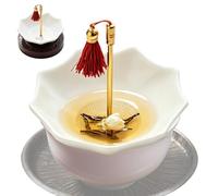 Infusore per tè, design a ombrello, filtro in ceramica con supporto, infusore per foglie sciolte, per cucinare dolci, cocktail, birra latte, migliora il sapore ammorbidisce l'acqua
