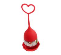 Infusore per tè in acciaio inossidabile - Silicone 4 x 4 x 15 cm | Colino da tè a forma di cuore resistente alle alte temperature, tazza da tè, foglie mobili | Cucina