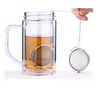 Infusore per tè in acciaio inox a sfera, infusore per tè e spezie, filtro a rete con coperchio a catena, 9 x 9 x 7 cm, durata