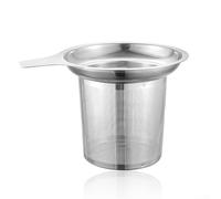 Infusore per tè in acciaio inox per foglie sfuse tè spezie filtro fori fini facile da pulire fondo piatto lucido finitura a specchio strumento per la preparazione della cucina 8,8 x 7,5 x 5,6 cm