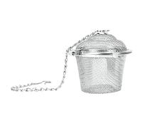 Infusore per tè in rete di acciaio inossidabile per la preparazione del tè, bevande calde, infusore per zuppe alle erbe per la domestica (misura media, 6 x 6 x 6 cm) per