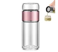 Infusore per tè Intelligente 3 in 1, Doppio Strato Portatile Pronto tè Caldo o Freddo, Bottiglia separazione dell'Acqua del tè a Prova per tè in Fiore e in Foglie sfuse(Pink,350ml)