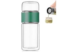 Infusore per tè Intelligente 3 in 1, Doppio Strato Portatile Pronto tè Caldo o Freddo, Bottiglia separazione dell'Acqua del tè a Prova per tè in Fiore e in Foglie sfuse(Green,280ml)