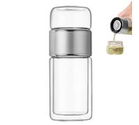 Infusore per tè Intelligente 3 in 1, Doppio Strato Portatile Pronto tè Caldo o Freddo, Bottiglia separazione dell'Acqua del tè a Prova per tè in Fiore e in Foglie sfuse(Natural,420ml)