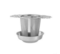 Infusore per tè sfuso a sfera in acciaio inossidabile 304 con design in pizzo doppie orecchie per uso cucina 11,3 x 7 cm (argento)