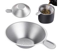 Infusore per tè sfuso in titanio, filtro fine, portatile, con manico | Infusore da tè riutilizzabile per cucina ufficio scrivania picnic campeggio caffè sake bevande e cocktail