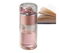 Infusore per tè, tazza da viaggio con infusore, bottiglia con infusore per tè, a doppio strato, isolamento a doppio strato, separazione di tè e acqua, per tè sfuso, fiori, tè, casa, viaggi