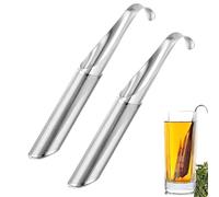 Infusore per Tisane,Riutilizzabile Filtri per Tè,2pcs Lungo Colino per Tè in Rete,Filtro The Infusione,Colino da tè in acciaio inox con Gancio per Tè Sfuso,Spezie,Rosa,Perfetto da Appendere alla Tazza