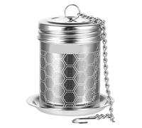 Infusore per Tisane Set di filtri for il tè in acciaio inossidabile, infusore a maglia extra fine for foglie sfuse, coperchio sottile filettato aggiornato, nero