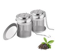 Infusore Tè, 2 Pezzi Tea Filter Tea Infuser in Acciaio Inossidabile, Filtro Tè Colino Tè Maglia Fine con Catena e Vassoio Raccogligocce, Tea Strainer per Tè Sfuso, Colino Tea per Teiera, Tazze