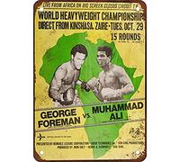 INGA 1974 Ali vs. Foreman Rumble in The Jungle Pub Home Decor Targa in Metallo 20,3 x 30,5 cm